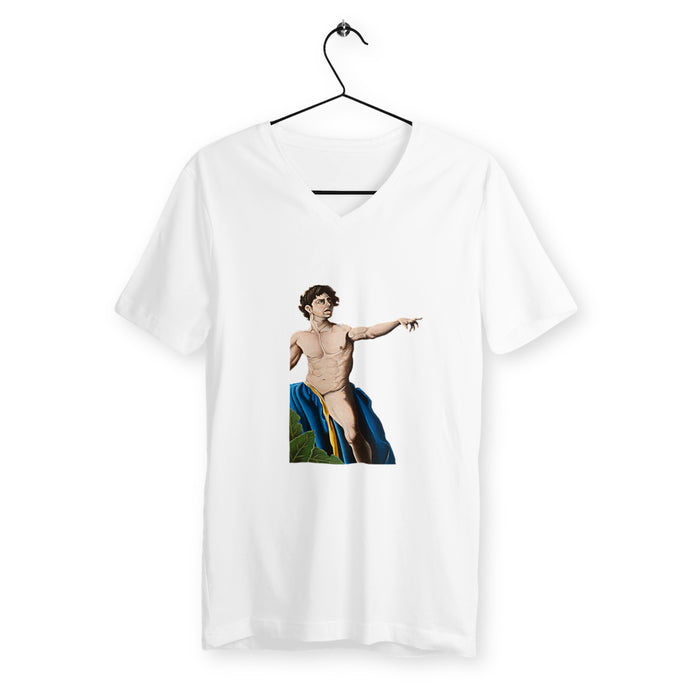 T-shirt Col V illustration artistique - Homme - 100 % coton biologique - Homme
