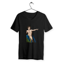 Load image into Gallery viewer, T-shirt Col V illustration artistique - Homme - 100 % coton biologique - Homme

