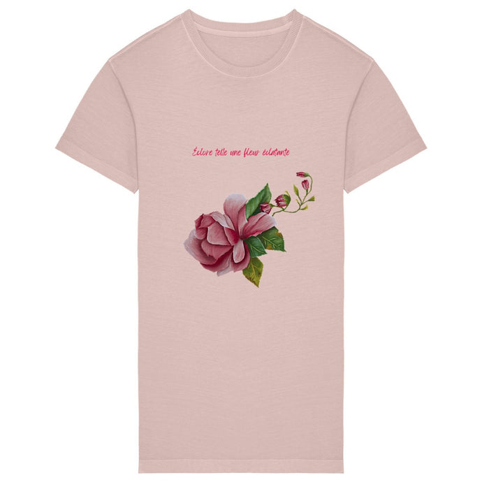 Robe T-shirt imprimée art 100% Coton Biologique - Jardin fleuri